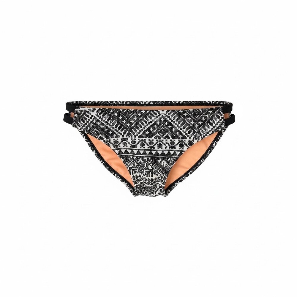 Triangl Neoprene Bikini Bottoms Black White Geometric Orange Lining Size M